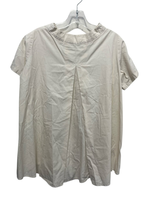 AVN Size 40 Beige Cotton seam detail short sleeve Top Beige / 40