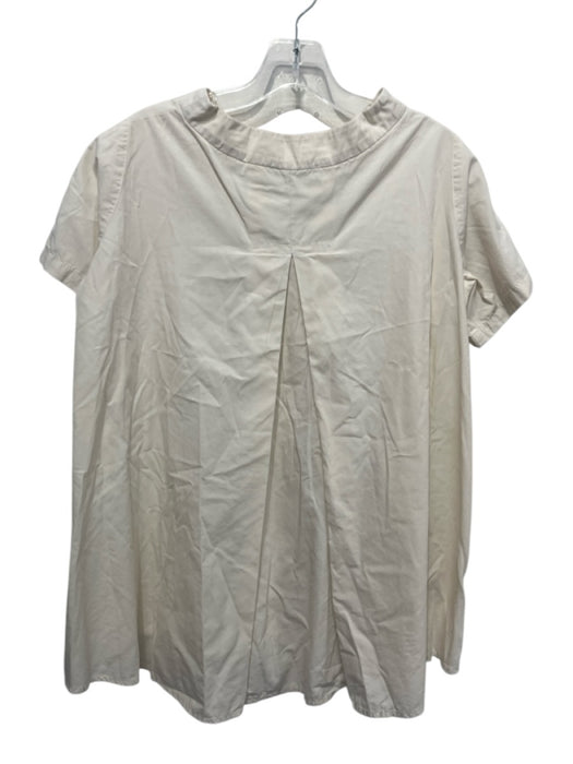 AVN Size 40 Beige Cotton seam detail short sleeve Top Beige / 40