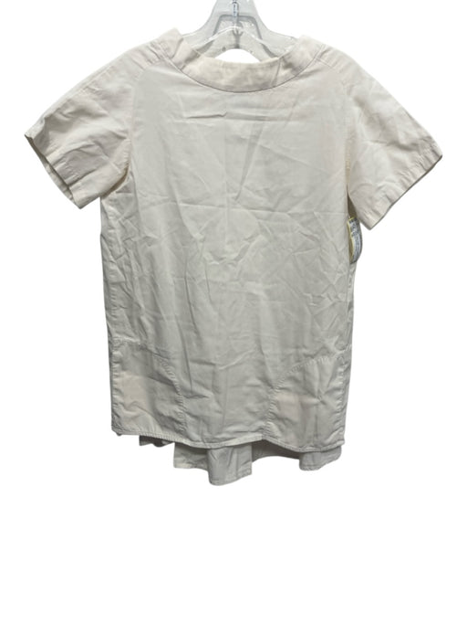 AVN Size 40 Beige Cotton seam detail short sleeve Top Beige / 40