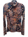 Cara Cara Size XS Navy & Orange Viscose Blend Abstract Turtleneck Top Navy & Orange / XS
