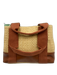 Chloe Beige & Brown Polypropylene Blend Woven Double Handle Logo Bag Beige & Brown / Mini
