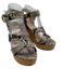 Jimmy Choo Shoe Size 36 Beige, Black & Tan Leather Snakeskin Embossed Sandals Beige, Black & Tan / 36