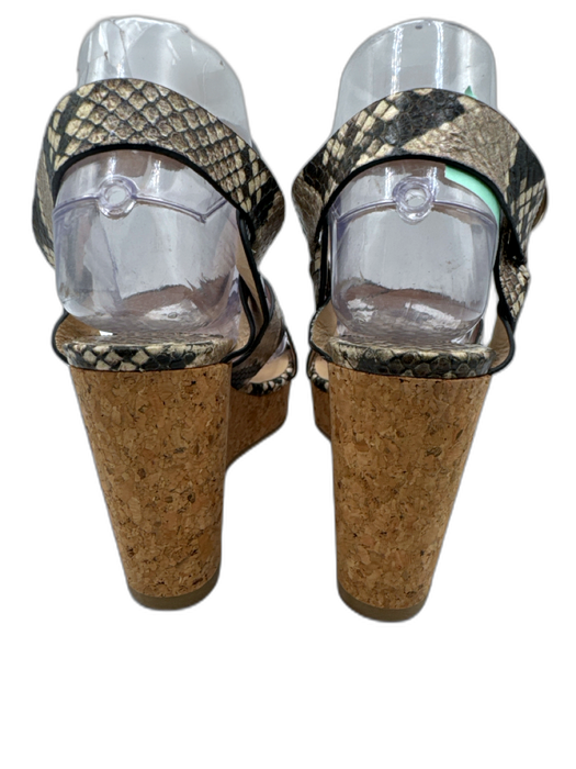 Jimmy Choo Shoe Size 36 Beige, Black & Tan Leather Snakeskin Embossed Sandals Beige, Black & Tan / 36
