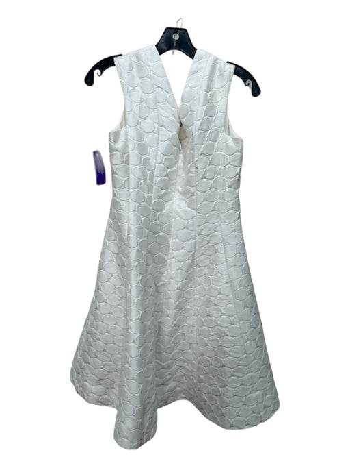 julia jordan Size 8 White Polyester Circle Print V Neck Sleeveless Dress White / 8