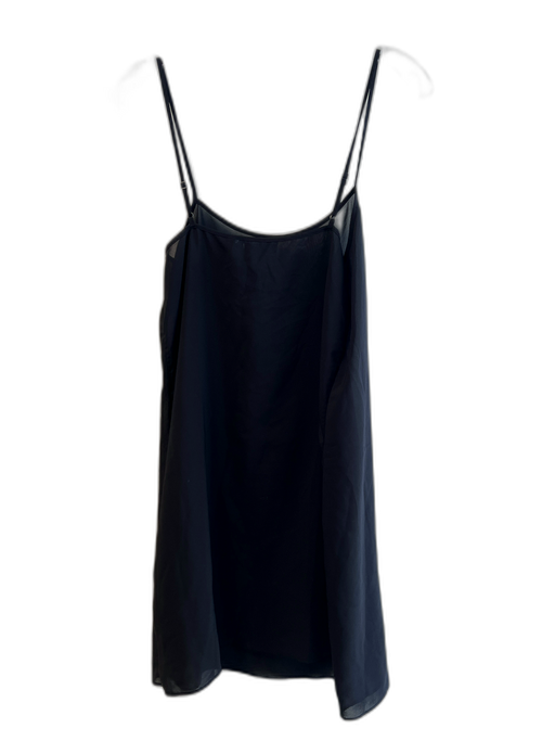 Theory Size 4 Black Silk & Metallic Semi Sheer Solid Slip Dress Black / 4