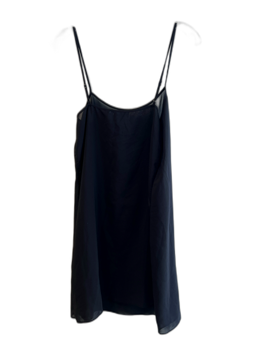 Theory Size 4 Black Silk & Metallic Semi Sheer Solid Slip Dress Black / 4
