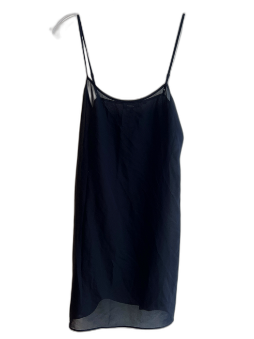Theory Size 4 Black Silk & Metallic Semi Sheer Solid Slip Dress Black / 4