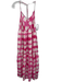 Maeve Size S Pink & White Cotton Blend Dye Detail Abstract Spaghetti Strap Dress Pink & White / S