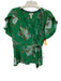 Meadow Rue Size 10 Green & Multi Viscose Long Sleeve All Over Print Top Green & Multi / 10