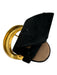 Frank Olive Black Straw Bow detail Shine Coated Floral Applique Hat Black