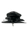 Frank Olive Black Straw Bow detail Shine Coated Floral Applique Hat Black