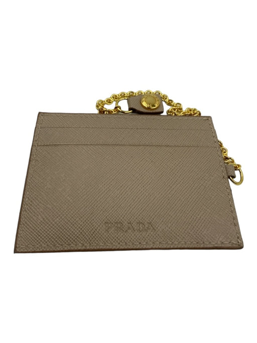Prada Pale Pink & Gold Saffiano Leather Card Slots Chain Other Pale Pink & Gold