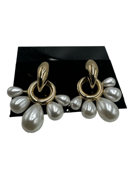Mignonne Gavigan Gold & Pearl Metal & Faux Pearl Post Back Earrings Gold & Pearl