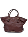 Burberry Brown Leather Gold hardware Buckle Detail Snap Clasp Tote Bag Brown / Medium