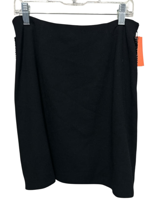 Vera Wang Size 4 Black No Fabric Tag Side Beaded Stripe Side Zip Skirt Black / 4