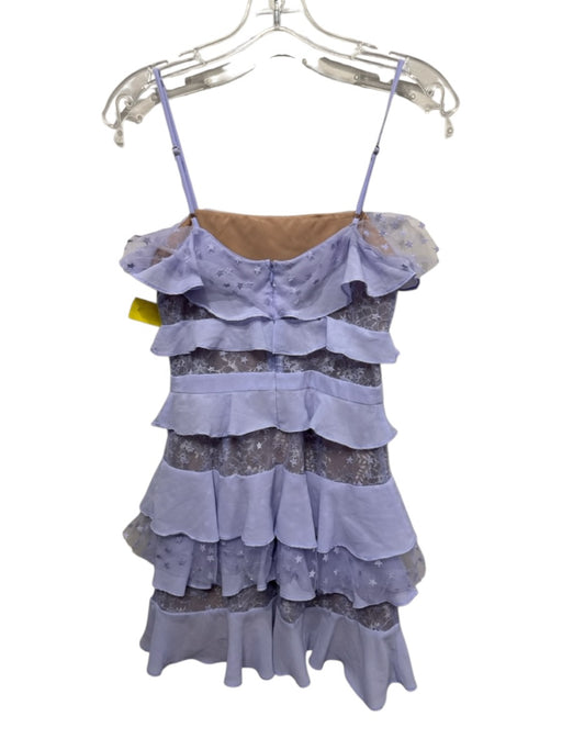 For Love & Lemons Size S Purple Polyester Sleeveless Lace Knit Mini Stars Dress Purple / S