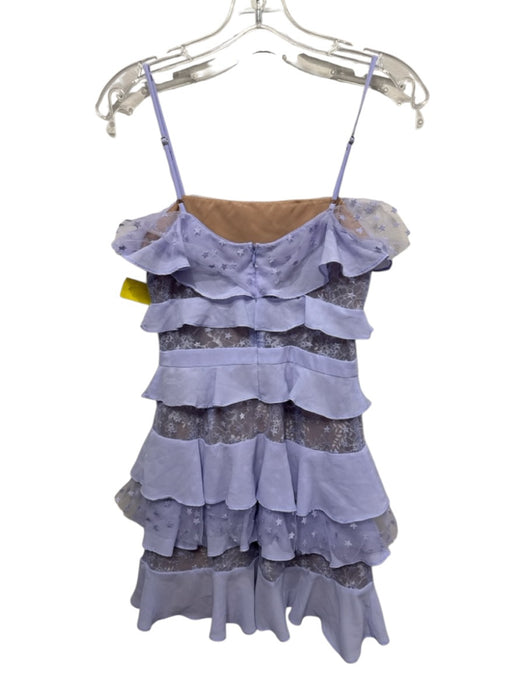 For Love & Lemons Size S Purple Polyester Sleeveless Lace Knit Mini Stars Dress Purple / S