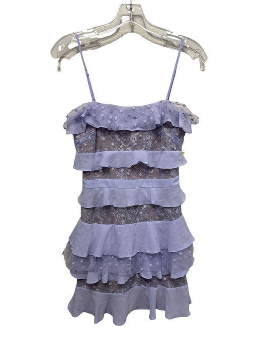 For Love & Lemons Size S Purple Polyester Sleeveless Lace Knit Mini Stars Dress Purple / S
