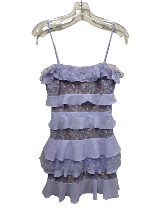 For Love & Lemons Size S Purple Polyester Sleeveless Lace Knit Mini Stars Dress Purple / S