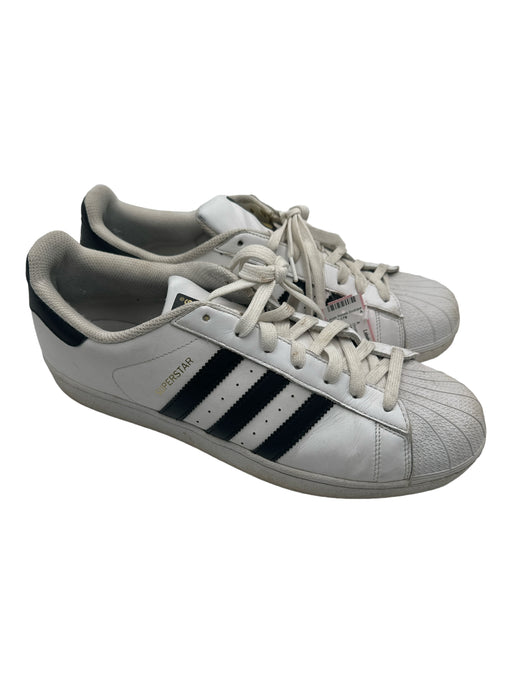 Adidas Shoe Size 12 White & Black Leather Two Tone Sneaker Men's Shoes 12