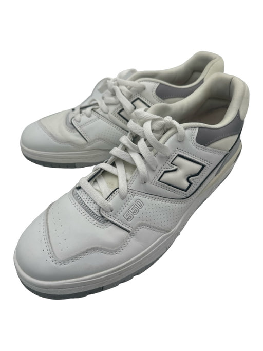 New Balance Shoe Size 12 Like New White & Gray Leather Solid Sneaker Men's Shoes 12