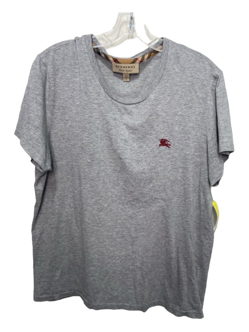 Burberry Size L Gray Cotton Blend Solid T shirt Men's Short Sleeve L