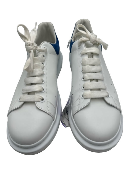 Alexander McQueen Shoe Size 45 White & Blue Leather Solid Sneaker Men's Shoes 45