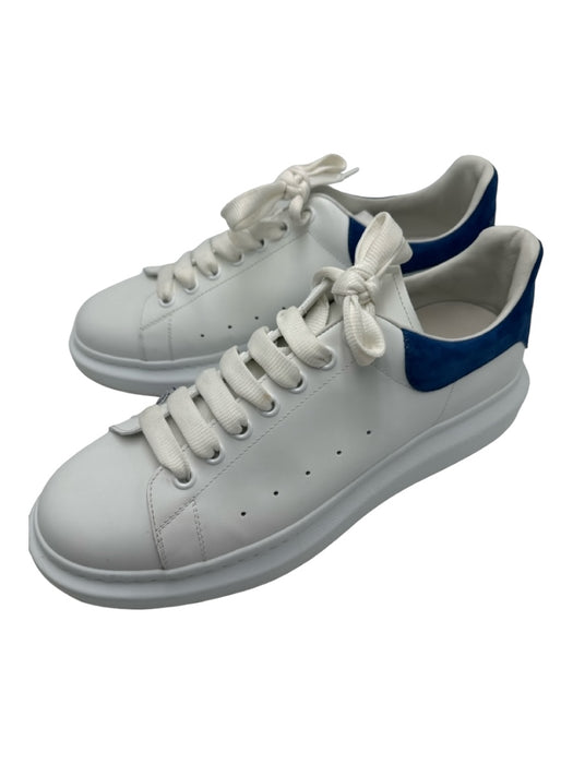 Alexander McQueen Shoe Size 45 White & Blue Leather Solid Sneaker Men's Shoes 45