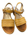 Stuart Weitzman Shoe Size 8.5 Golden Tan Weave Platform Open Toe Wide Band Shoes Golden Tan / 8.5