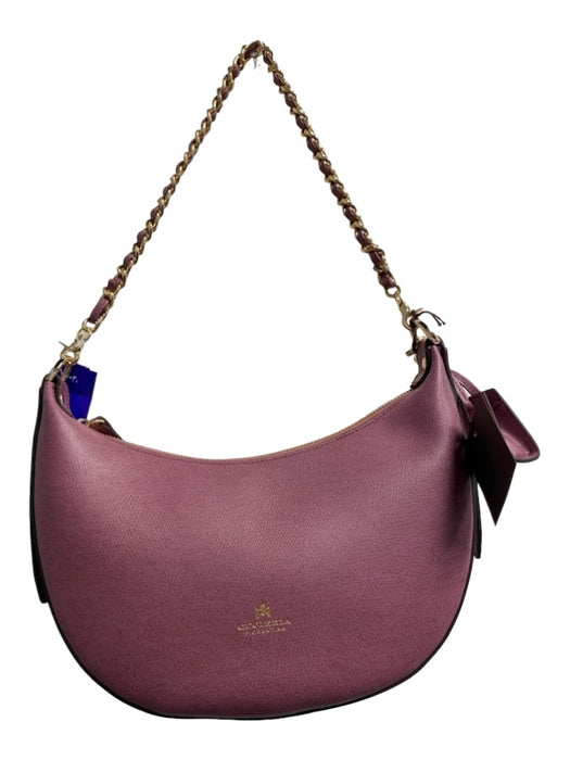 Cuoieria Fiorentina Dark Lilac Leather Gold hardware Top Zip Chain Strap Bag Dark Lilac / Medium