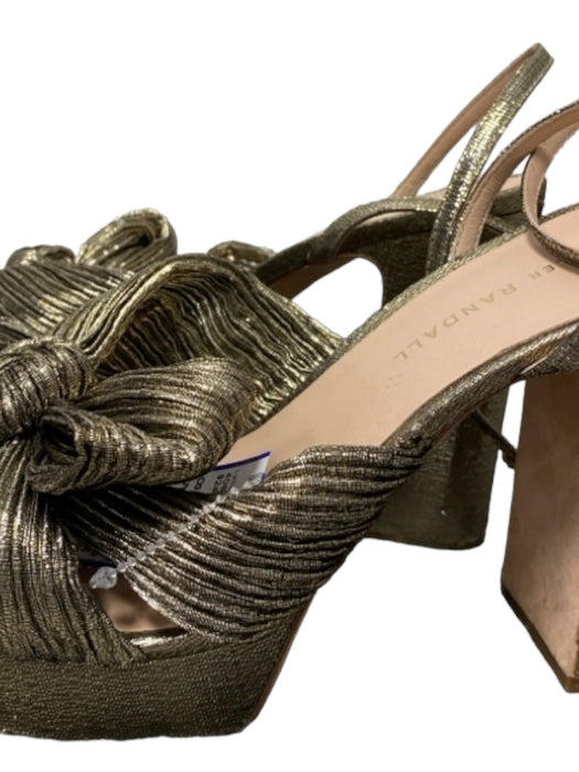 Loeffler Randall Shoe Size 8.5 Dark Gold Fabric Platform Open Toe Shoes Dark Gold / 8.5