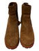 Tory Burch Shoe Size 8.5 Brown Suede Gold hardware Side Zip Lugg Sole Boots Brown / 8.5