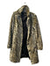 Fabulous Furs Size XS Black & Tan Acrylic Blend Animal Print Pockets Coat Black & Tan / XS