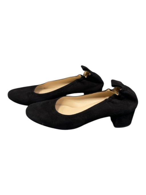 Everlane Shoe Size 8.5 Black Suede Block Heel Round Toe Elastic Back Shoes Black / 8.5