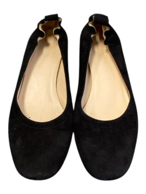 Everlane Shoe Size 8.5 Black Suede Block Heel Round Toe Elastic Back Shoes Black / 8.5