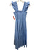 Hill House Size S Light Blue & Silver Cotton Blend Sleeveless Midi Dress Light Blue & Silver / S