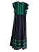 Cynthia Rowley Size XS Black Green No Fabric Tag Embroidered Design Maxi Dress Black Green / XS