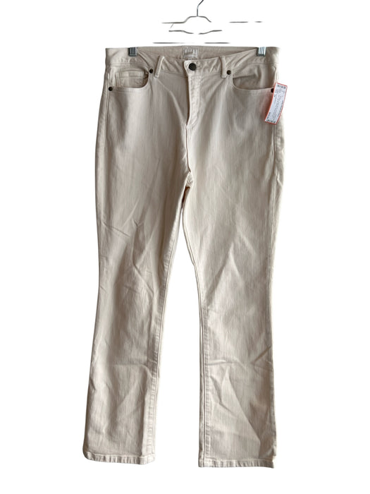 Ann Mashburn Size 29 Off White Cotton Blend 5 Pocket High Rise Zip Fly Jeans Off White / 29