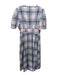 Hill House Size Medium Blue, Pink, Green Cotton Short Puff Sleeve Plaid Dress Blue, Pink, Green / Medium