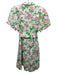 Hill House Size Medium White, Pink, Green Linen Short Sleeve Floral Collar Dress White, Pink, Green / Medium