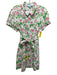 Hill House Size Medium White, Pink, Green Linen Short Sleeve Floral Collar Dress White, Pink, Green / Medium