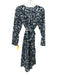 J Crew Size Small Navy, Green, White Cotton Long Sleeve Floral Midi Dress Navy, Green, White / Small
