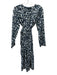 J Crew Size Small Navy, Green, White Cotton Long Sleeve Floral Midi Dress Navy, Green, White / Small