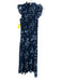 Sea New York Size 4 Blue & Light Blue Cotton Ruffle Cap Sleeve Floral Midi Dress Blue & Light Blue / 4