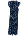 Sea New York Size 4 Blue & Light Blue Cotton Ruffle Cap Sleeve Floral Midi Dress Blue & Light Blue / 4