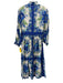 Cara Cara Size Medium Blue, Green, White Cotton Long Sleeve Floral Dress Blue, Green, White / Medium