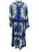 Cara Cara Size Medium Blue, Green, White Cotton Long Sleeve Floral Dress Blue, Green, White / Medium