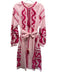 Julia Amory Size Medium Pink & Light Pink Cotton Long Sleeve Embroidered Dress Pink & Light Pink / Medium