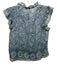 Sea New York Size Small Blue, Green, Brown Cotton Ruffle Cap Sleeve Floral Top Blue, Green, Brown / Small