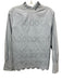LOA Size Medium Light Blue Cotton Long Sleeve Eyelet Ruffle Neck Top Light Blue / Medium